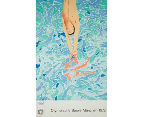 § DAVID HOCKNEY O.M., C.H., R.A. (BRITISH 1937-) OLYMPISCHE SPIELE MÜNCHEN - 1972 (BAGGOTT 34) Lithograph, signed and dated 1