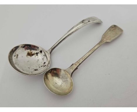 SILVER CRUET SPOON & CREAM LADLE