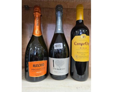 3 BOTTLES OF VARIOUS WINES, RIOJA & 2 PROSECCO