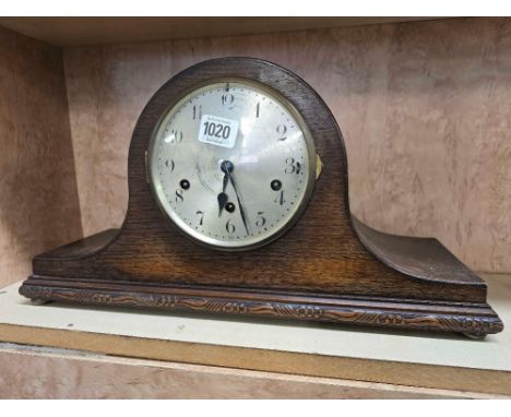 OAK WESTMINSTER CHIME MANTEL CLOCK