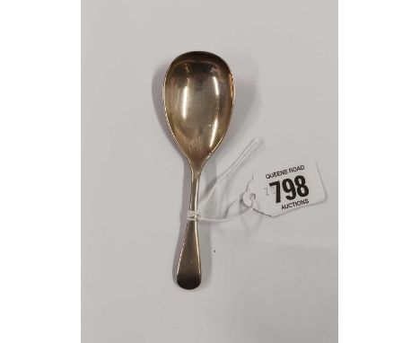 A SILVER CADDY SPOON, SHEFFIELD BY JR
