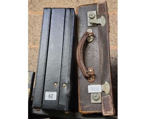 SMALL LEATHER SUITCASE A/F & A MODERN BRIEFCASE 