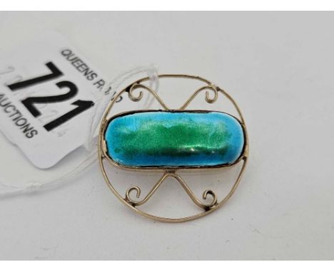 9ct GOLD & ENAMEL BROOCH, 3.7g