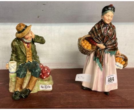 ROYAL DOULTON ORANGE LADY FIGURE & ROYAL DOULTON OLD WILLIAM FIGURE