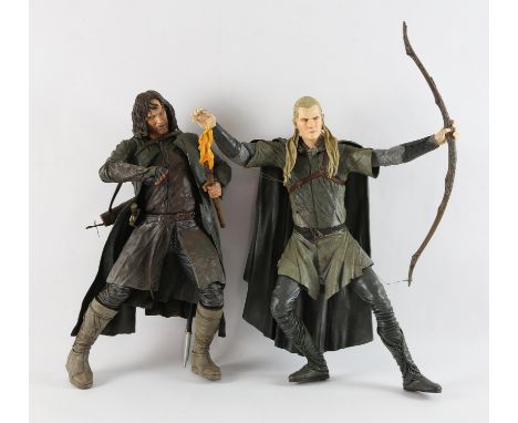 The Lord Of The Rings talking figures mad by Neca, includes Arargorn and Legolas, both approx 18 inches high. Condition Repor