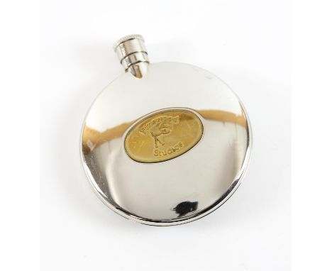Pinewood Studios - Presentation flask made by Grants of Dalvey, Scotland. Approx 4" high. 
