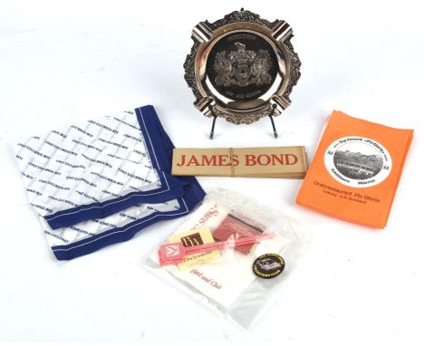 James Bond - Collection of James Bond related items. 007 Piz Gloria Schilthorn Arae et Foci metal ashtray, Collectors club ba