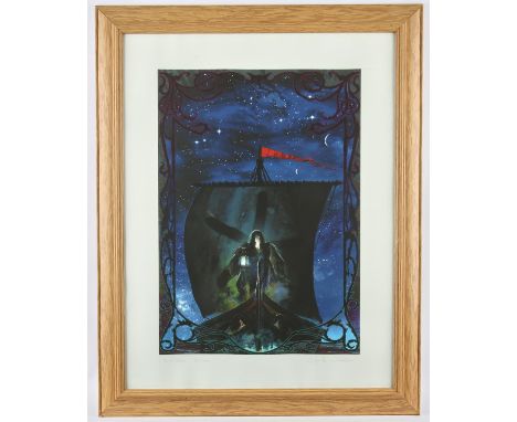 Mark Wilkinson (b.1952-) ltd edition art print 29/300 made for the album 13th Star by FISH, mounted 33.5 x 26.5 inches overal