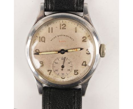 A West End Watch Co Bijou steel cased gentleman's wristwatch, the Longines movement numbered '6958896', the signed silvered m