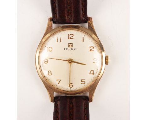 A Tissot 9ct gold circular cased gentleman's wristwatch, the signed jewelled 781 caliber movement numbered '7273020', the sig