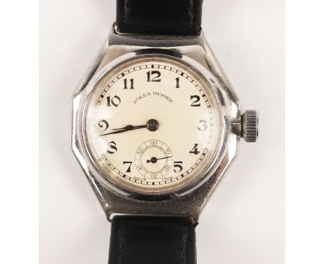 A Rolex Oyster octagonal steel cased gentleman's wristwatch, the signed jewelled lever movement detailed 'Rolex 15 Rubies', t