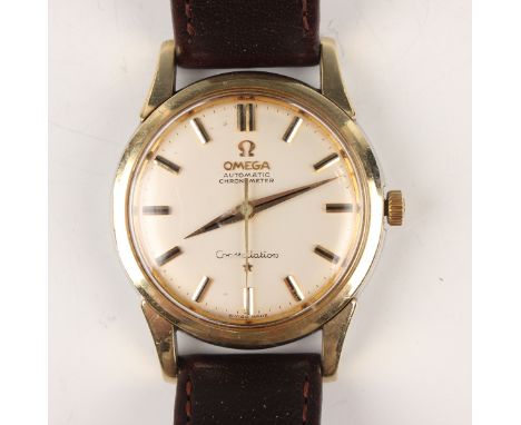 An Omega Automatic Chronometer Constellation gilt metal fronted and steel backed gentleman's wristwatch, circa 1960, the sign