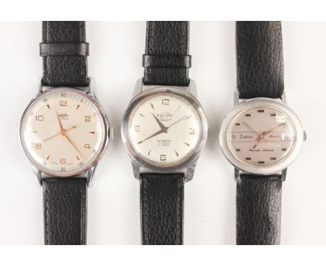 A Zodiac Senator Hermetic Automatic oval cased gentleman's wristwatch, the signed silvered dial with date aperture, case widt