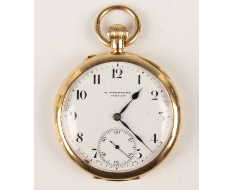 An 18ct gold cased keyless wind open-faced gentleman's dress watch, the Swiss jewelled precision lever movement detailed '391