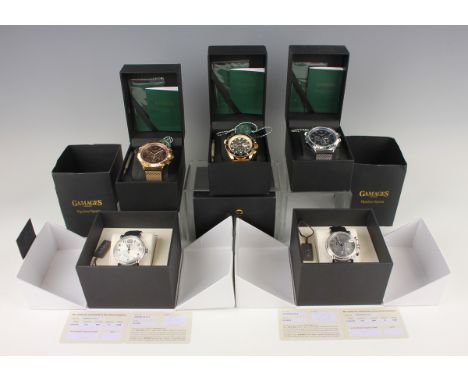 A Gamages London Opulent Sports Automatic limited edition stainless steel chronograph gentleman's bracelet wristwatch, case d