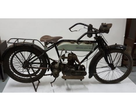 ABINGDON KING DICK Motorbike, (circa 1925) with petrol tank and original engine, TROXEL MFG USA leather seat, MET ZELLER ENDU