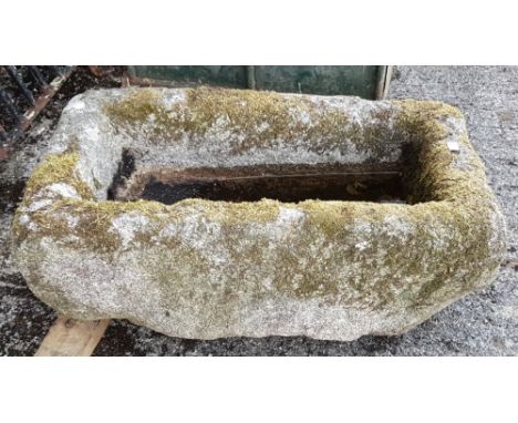 Stone water trough, good rectangular shape, 36” x 19” x 16”