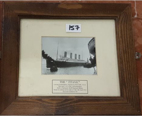 "Titanic" framed photo/print, "Le Soir" sepia photo, elephant copper tray, modern picture frame, mirrored stand and firescree