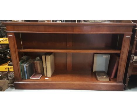 Reproduction mahogany Open Bookcase with one adjustable shelf, 54”w x 15”d x 32”h