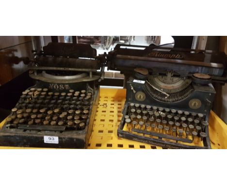 2 manual typewriters - one YOST no 10, one TRIUMPH (standard), both for restoration (2)