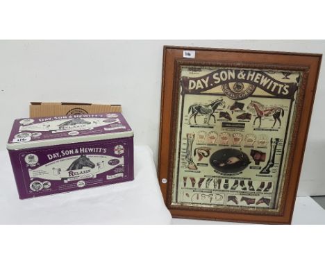Day, Son & Hewitt “Horse Chart” Poster (framed) & a 1.8kg tin of modern horse supplements from the same company