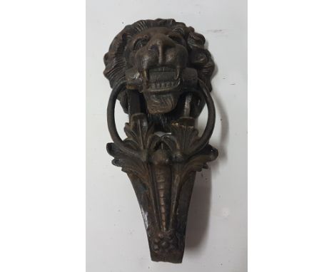 Large Door Knocker, in the form of a Lion, 16”h