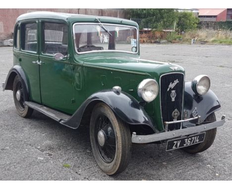 AUSTIN 10 Vintage Car (colour Green) dated 1936, Registration Number ZV 36714, 4 doors, on steel spoke wheels, taxed until 04