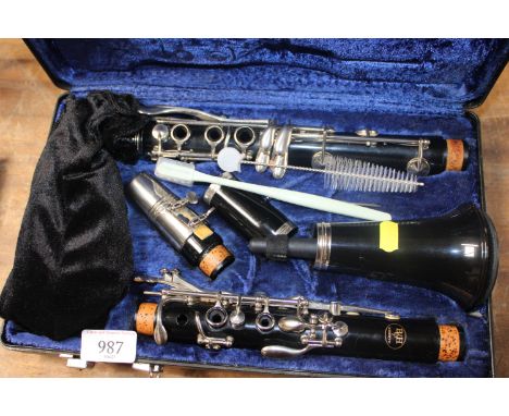 A cased B & H Regent II clarinet 