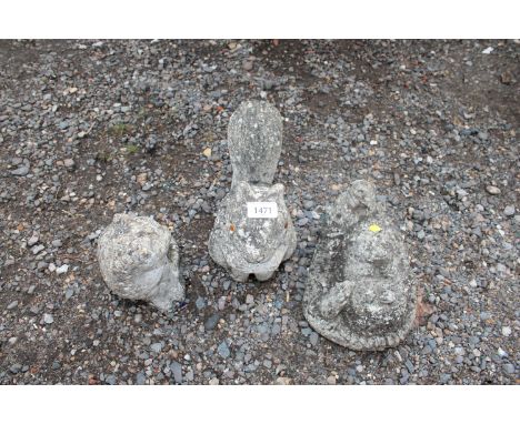 Three pre cast garden ornaments 