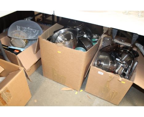 Three boxes of various kitchenalia 