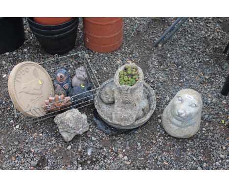 Various stoneware and other garden ornaments 
