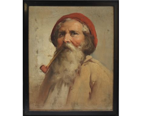ForlenzaHead and shoulders portrait of a bearded gentleman with a pipeOil on canvasSigned25.5 x 20.5cm
