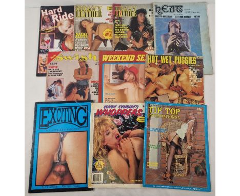 10 assorted vintage adult erotic magazines. To include: Whoppers, Tip Top, Swish!, Heavy Leather and Hard Riders. 