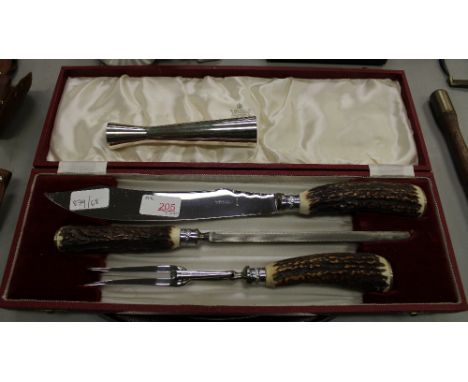 Garrard & Co plated carving set & plated tray