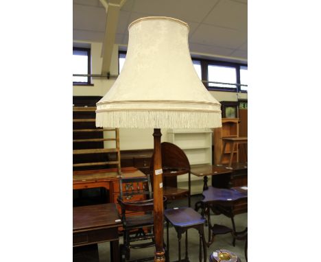 Walnut standard lamp & shade
