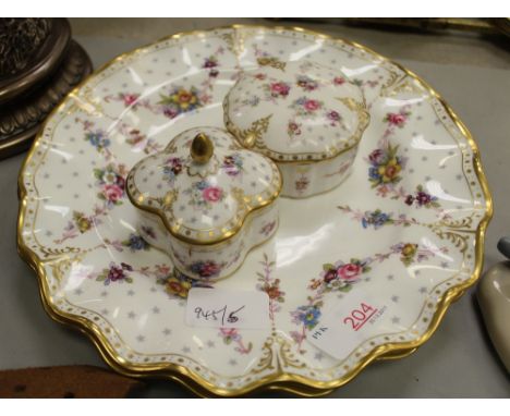 2 Royal Crown Derby plates and trinket boxes