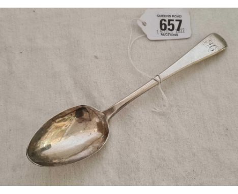 A GEORGIAN SILVER DESSERT SPOON, LONDON 1828 BY R.P