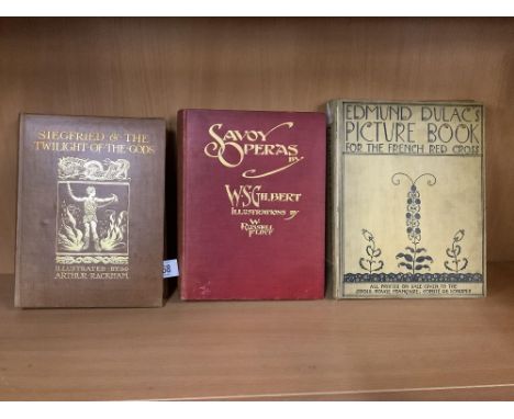 2 ILLUSTRATED FIRST EDITION HARDBACK BOOKS, THE SAVOY OPERA'S BY WS GILBERT ILLUSTRATED BY W RUSSELL FLINT &amp; SIEGFRIED &a