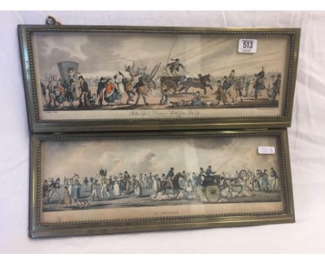 PAIR OF GEORGIAN AQUATINTS, ONE ENTITLED “BUTTERCUPS & DAISIES, A SKETCH FROM LOW LIFE” THE OTHER ENTITLED “ECCENTRICS” PUBLI