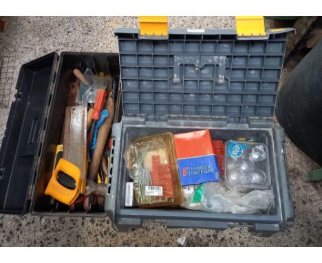 TOOL BOX WITH MISC TOOLS &amp; A STEP UP TOOL BOX WITH MISC FASTENERS &amp; FIXINGS