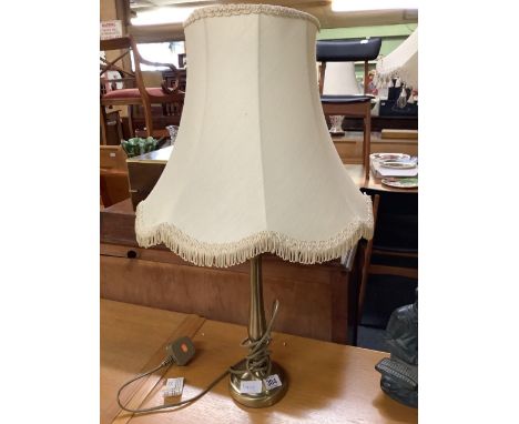 MODERN BRASS EFFECT TABLE LAMP &amp; SHADE
