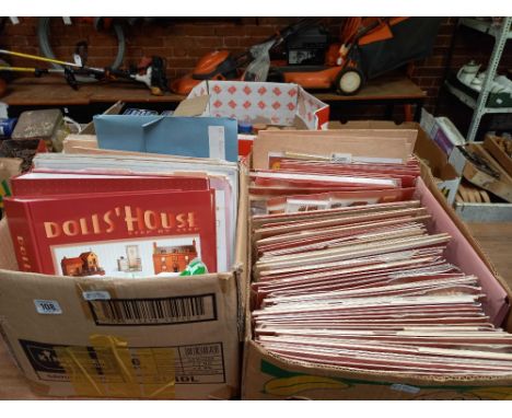 2 CARTONS OF  DOLLS HOUSE STEP BY STEP MINIATURE HOUSE COLLECTION, FOLDERS, KITS &amp; BAG OF MISC
