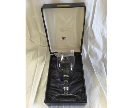 ROYAL CYPHER GOBLET BY CAITHNESS GLASS TO COMMEMORATE THE MARRIAGE OF THE PRINCE OF WALES &amp; LADY DIANA SPENCER, LIMITED E
