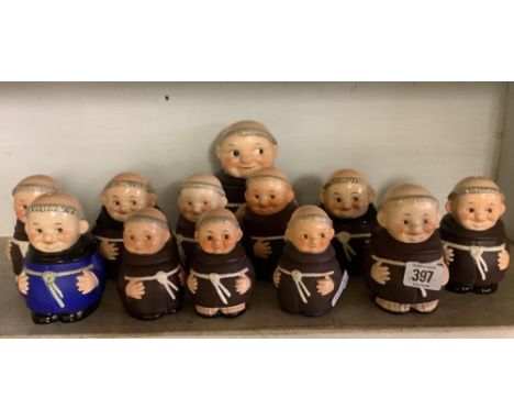 SHELF OF 12 VARIOUS GOEBEL MONKS