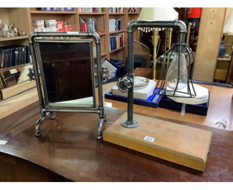 BATTERY POWERED UP-CYCLED LAMP &amp; SIMILAR SWING MIRROR