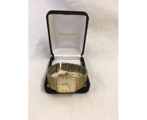 GENTS GOLD PLATED ROTARY QUARTZ WRIST WATCH WITH MILANESE BRACELET