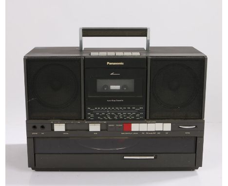 Panasonic SG J500 L Portable turntable boombox, circa 1986, with a tape deck, record player and radio