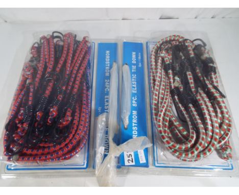 Two packs of Nordstrom elasticated tie downs (bungees) - This lot MUST be paid for and collected, or delivery arranged, no la