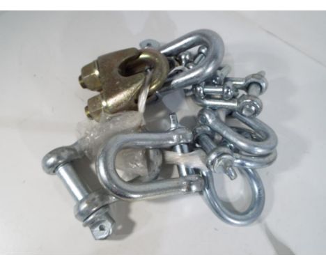 Sixteen bow and dee shackles, all unused. Estimate £15 - £25 - This lot MUST be paid for and collected, or delivery arranged,