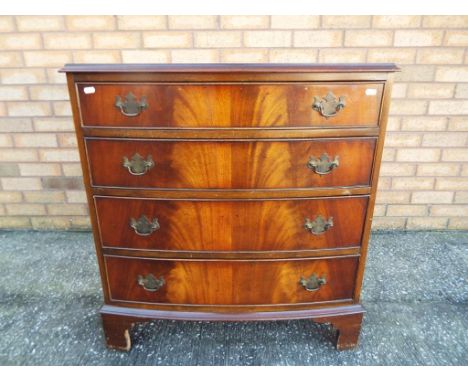 A bow fronted mahogany chest of four drawers approx 85cm x 79cm x 50cm Est £50 - £70  - This lot MUST be paid for and collect